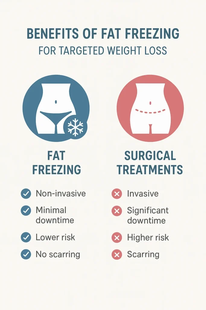 graphic showing the benefits of fat freezing Southend