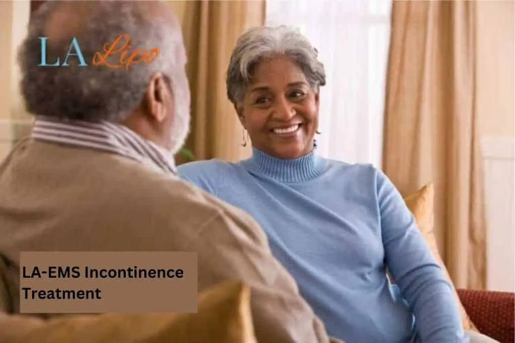 Couple sat smiling at each other - LA-EMS treatment Southend